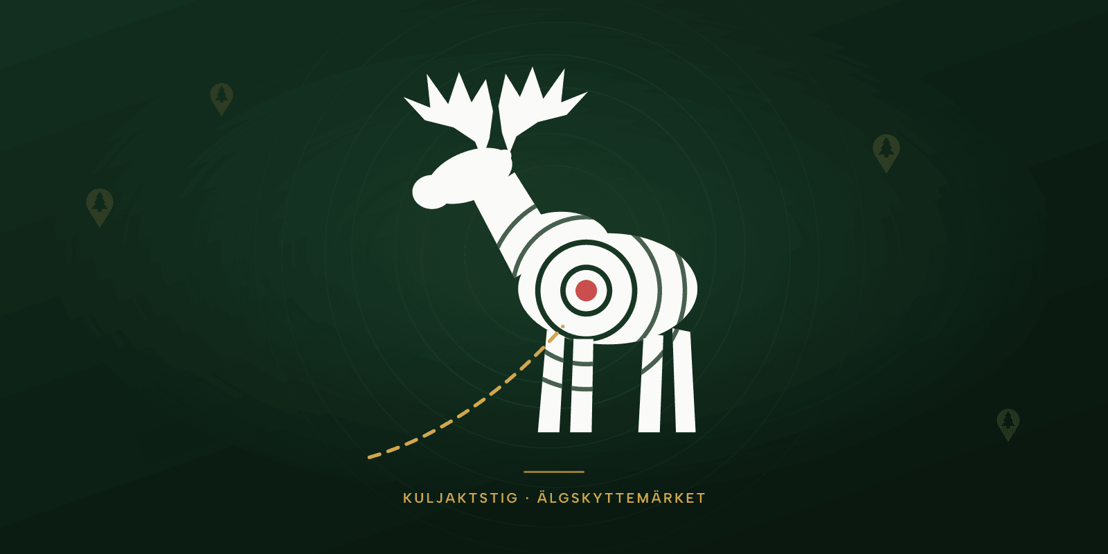 Älgfigur med träffringar över träffområdet