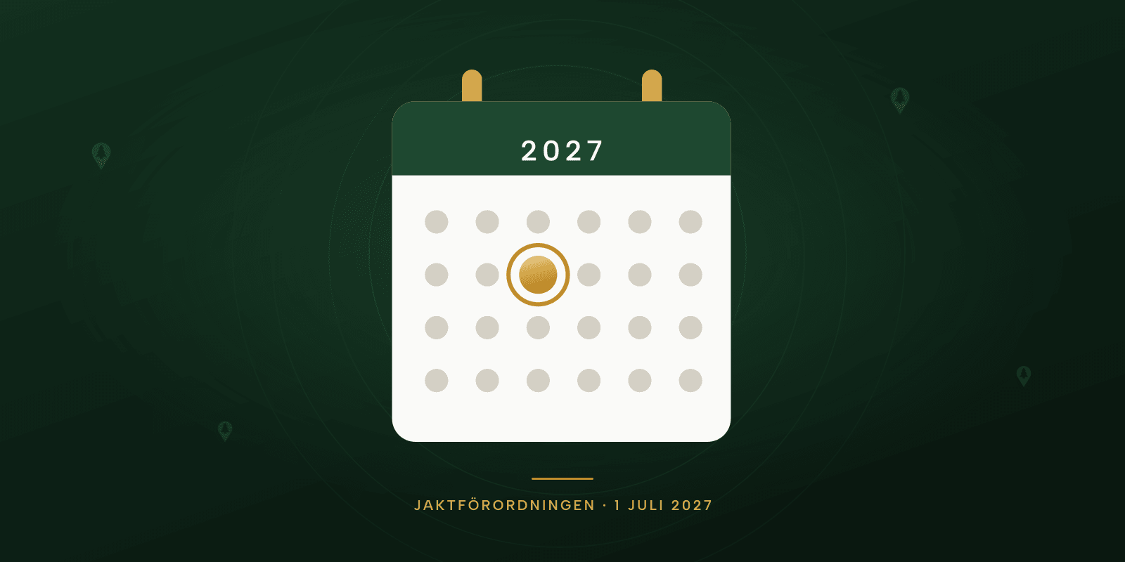 Kalenderblad för 2027 med ett datum markerat
